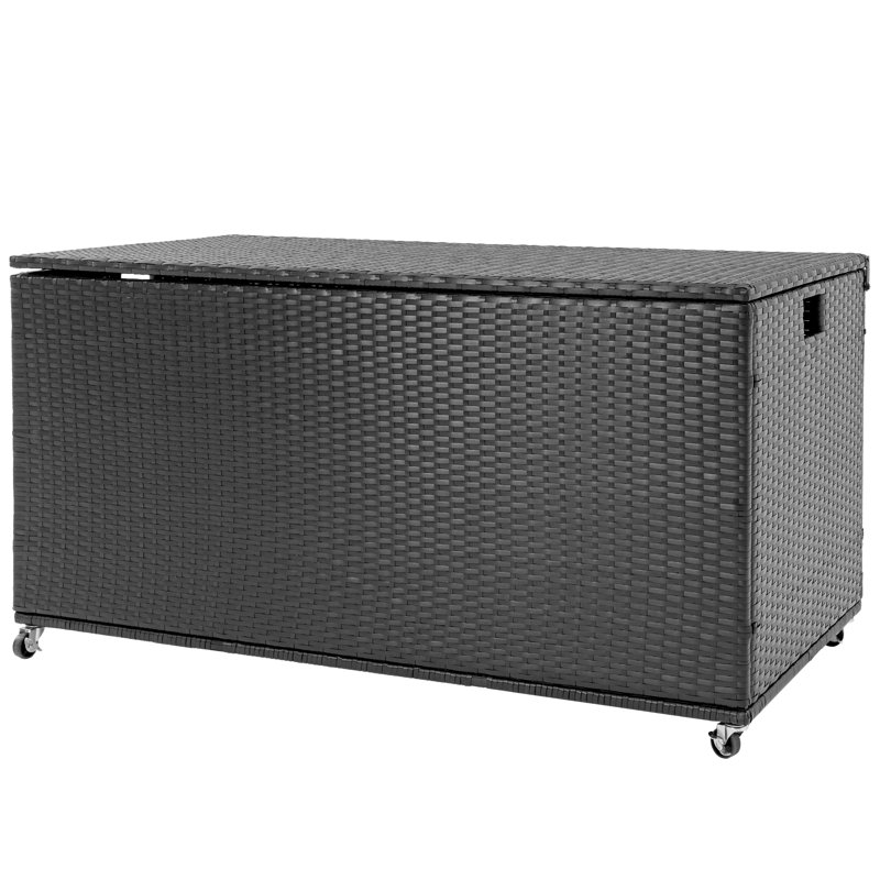 Harbourside 140 Gallons Wicker Deck Box with Wheels Wayfair